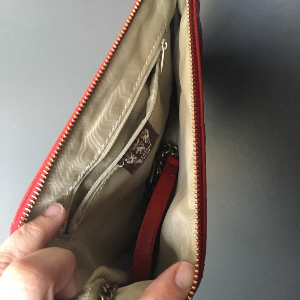 Red leather wristlet